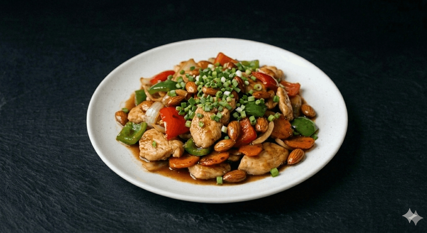 POLLO CON ALMENDRA SALTEADAS 