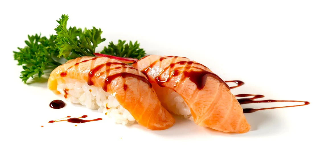 Nigiri salmón flambeado x2