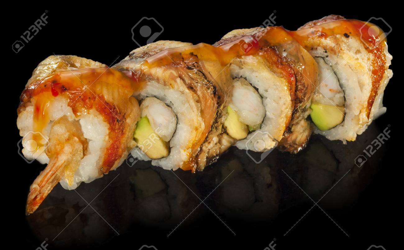 Red dragón roll x8