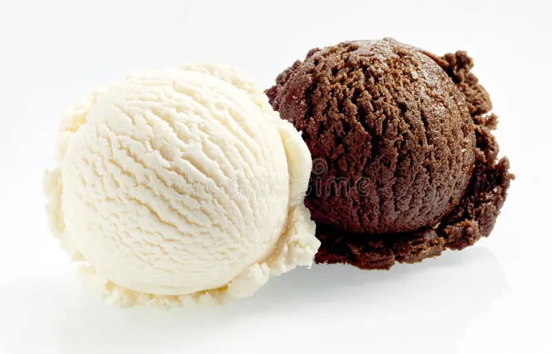 Bola de helado de vainilla o chocolate o te verde